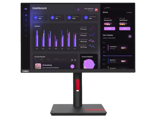 Monitor LENOVO ThinkVision T24i-30 23.8''IPS1920x108060Hz4msUSB,HDMI,DP,VGATilt,Swiv,Pivot' ( '63CFMARXEU' ) 
