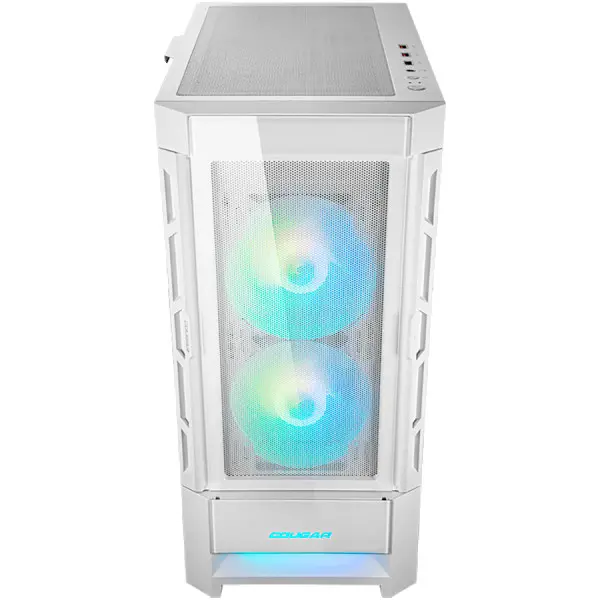 COUGAR | Duoface RGB White | PC Case | Mid Tower  Airflow Front Panel  2 x 140mm & 1x 120mm ARGB Fans incl.  TG Left Panel ( CGR-5ZD1W-RGB 
