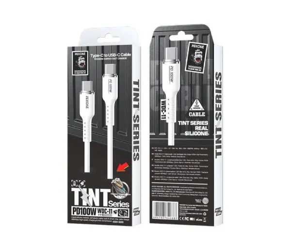 WEKOME Kabl 3.1 USB tip C MM 1.2m, za Superbrzo punjenje 100W480Mbps, Silicon Soft, beli WDC-11 