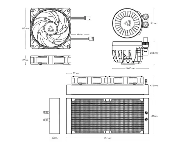 ARCTIC Liquid Freezer III 280 A-RGB White vodeno hlađenje (ACFRE00151A) 