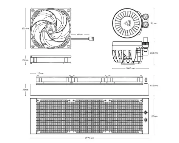 ARCTIC Liquid Freezer III 360 Black vodeno hlađenje (ACFRE00136A) 