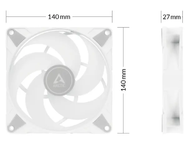 ARCTIC P14 PWM PST A-RGB 120mm ventilator beli (ACFAN00276A) 