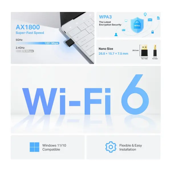 LAN MK TP-Link Archer TX20U NANO AX1800 WiFidual bandUSB