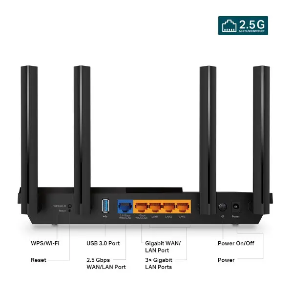 LAN Router TP-Link Archer AX55Pro AX3000WiFi64 2.5G LAN