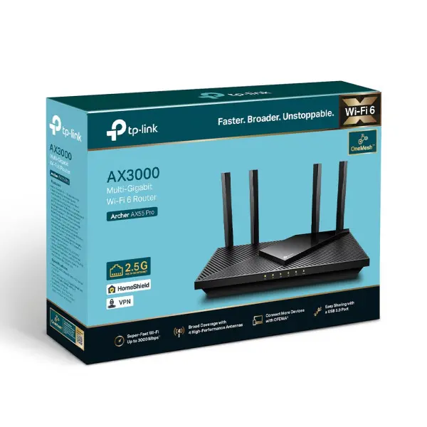 LAN Router TP-Link Archer AX55Pro AX3000WiFi64 2.5G LAN
