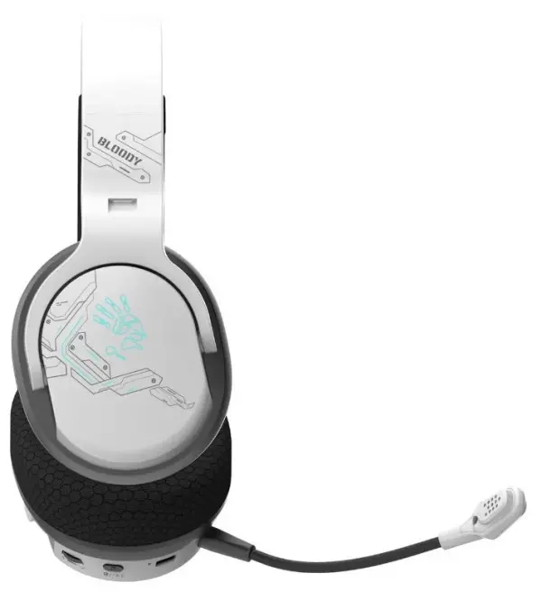 A4-GR370 WHITE A4Tech Bloody gejmerske slusalice sa mikrofonom, BTv5.3+2,4Ghz+kabl, 50mm/16ohm, RGB