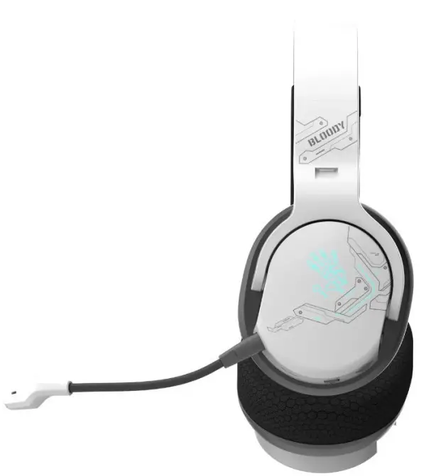 A4-GR370 WHITE A4Tech Bloody gejmerske slusalice sa mikrofonom, BTv5.3+2,4Ghz+kabl, 50mm/16ohm, RGB