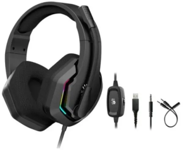 A4-G260P BLACK A4Tech Bloody gejmerske slusalice sa mikrofonom, 50mm/16ohm, USB za RGB, 3,5mm