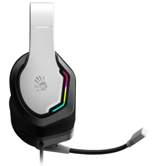 A4-G260P WHITE A4Tech Bloody gejmerske slusalice sa mikrofonom, 50mm/16ohm, USB za RGB, 3,5mm