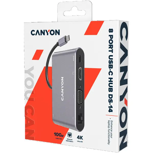 CANYON hub DS-14 8in1 4k USB-C Dark Grey ( CNS-TDS14 ) 