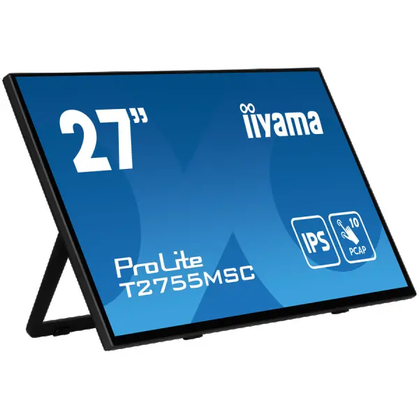 Iiyama ProLite T2755MSC-B1 - LED monitor27'' touchscreen 1920 x 1080 Full HD (1080p) @ 60 Hz IPS 400 cdm˛ 1000:1 5 ms HDMI DisplayPort speak