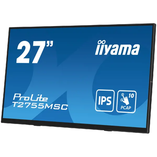 Iiyama ProLite T2755MSC-B1 - LED monitor27'' touchscreen 1920 x 1080 Full HD (1080p) @ 60 Hz IPS 400 cdm˛ 1000:1 5 ms HDMI DisplayPort speak