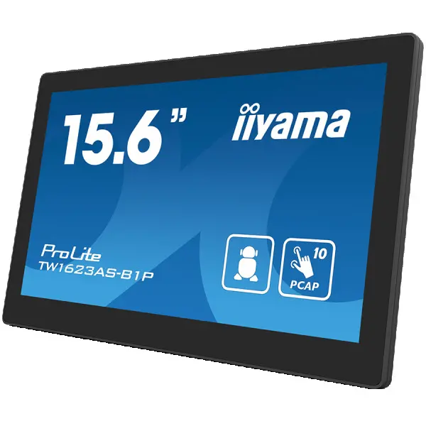 IIYAMA Monitor Android 247 TW1623AS-B1P 15.6'' Full HD PCAP 10pt touch screen with POE  1920 x 1080 16:9 450 cdm˛ 30ms projective capacitive