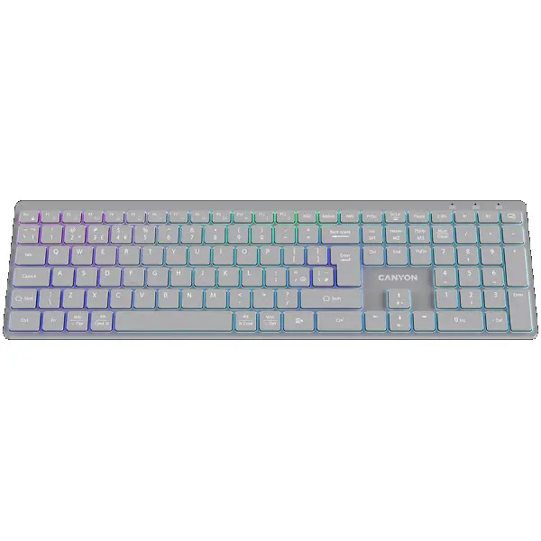 CANYON keyboard HKB-W11 UKUS RGB Dual Mode Wireless Grey ( CNS-HBTK11G ) 