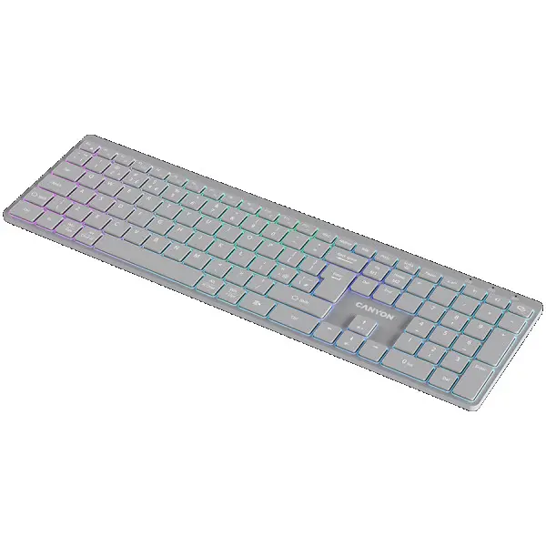 CANYON keyboard HKB-W11 UKUS RGB Dual Mode Wireless Grey ( CNS-HBTK11G ) 