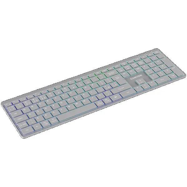 CANYON keyboard HKB-W11 UKUS RGB Dual Mode Wireless Grey ( CNS-HBTK11G ) 