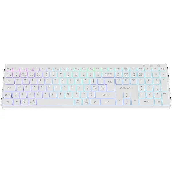 CANYON keyboard HKB-W11 UKUS RGB Dual Mode Wireless White ( CNS-HBTK11W ) 