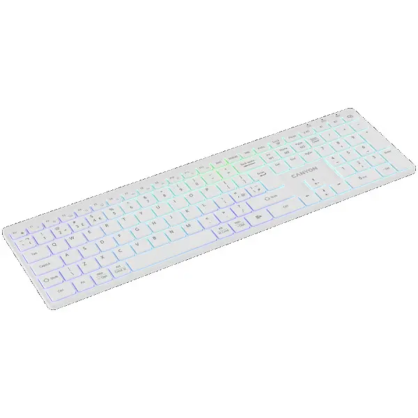 CANYON keyboard HKB-W11 UKUS RGB Dual Mode Wireless White ( CNS-HBTK11W ) 