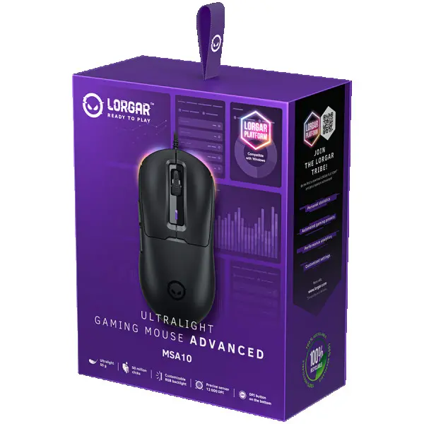 LORGAR MSA10, Ultralight Wired Gaming Mouse Advanced, black ( LRG-MSA10-BK ) 