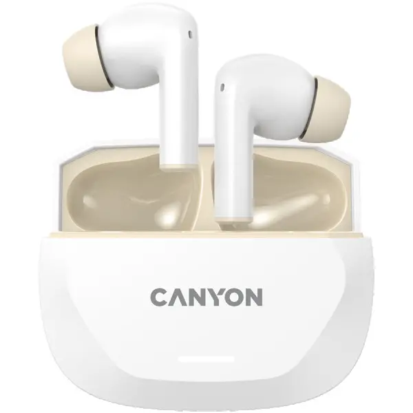 CANYON headset HEXAGON 7 TWS ANC+ENC Wireless Charge White Beige ( CNS-TWS7WB ) 