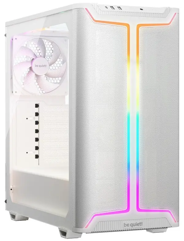 PURE BASE 501 DX White, MB compatibility: ATX / M-ATX / Mini-ITX, Three pre-installed be quiet! Pure Wings 3 140mm fans, Ready for water co