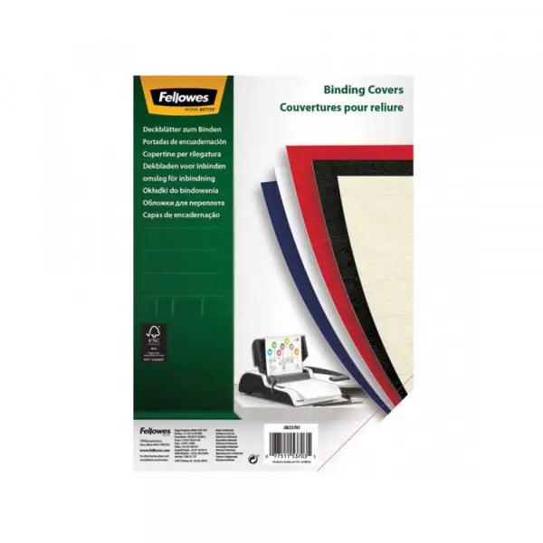 Karton za koričenje FELLOWES 5370305 250gr. A4,  crvena