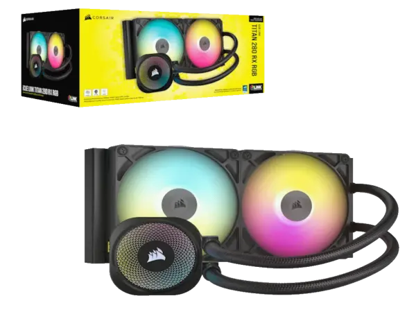 Kuler za CPU CORSAIR iCUE LINK TITAN 280 RXRGBAIO280mmdual fanvodeno hladenjecrna' ( 'CW-9061017-WW' )