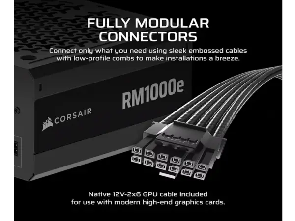 NAPAJANJE CORSAIR RM1000e 1000WATX 3.1PCIe 5.180+GOLDmodularnoCRNA' ( 'CP-9020297-EU' ) 