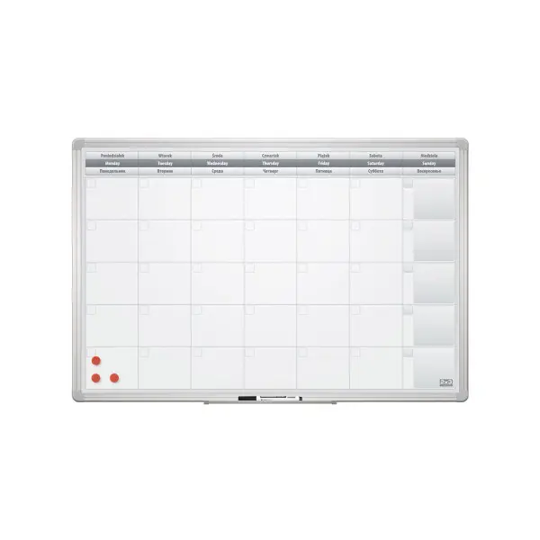 Planer tabla 2x3 TP004, mesečna 60x90cm alu ram
