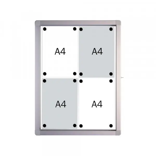 Tabla oglasna 2X3 SK4SE bela magnetna, vodootporna, 4xA4, vrata, staklo
