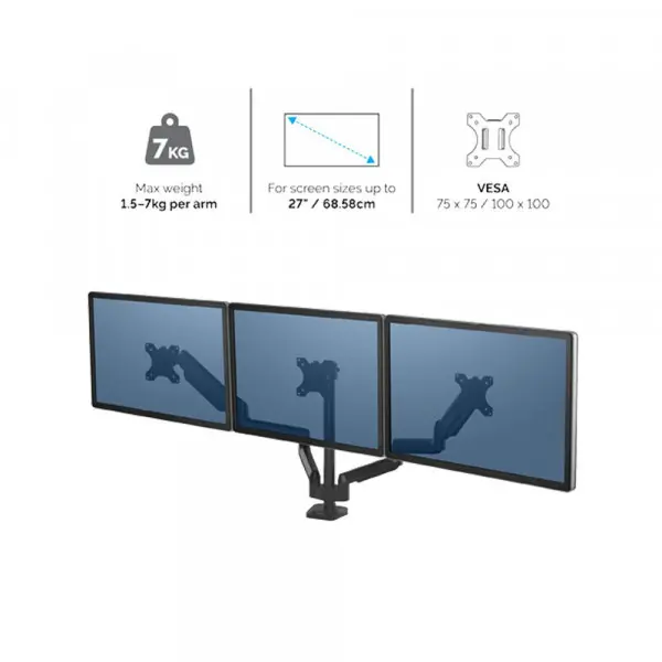 Nosač monitora Fellowes Platinum Series trostruki 8042601 crni
