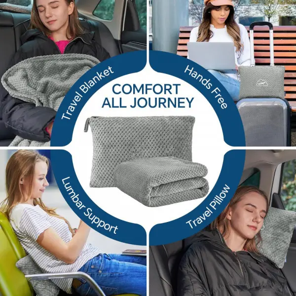 Putno ćebe Memoform Relax 2u1 krem/drap
