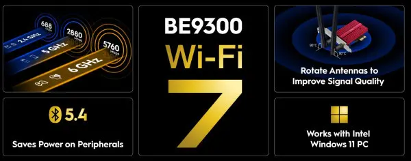 Cudy WE9300 BE9300 Wi-Fi 7 Bluetooth 5.4 PCI-E Adapter V1.0