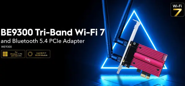 Cudy WE9300 BE9300 Wi-Fi 7 Bluetooth 5.4 PCI-E Adapter V1.0