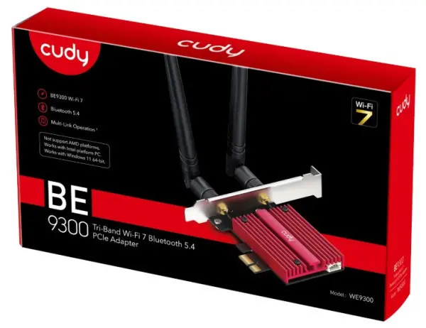 Cudy WE9300 BE9300 Wi-Fi 7 Bluetooth 5.4 PCI-E Adapter V1.0