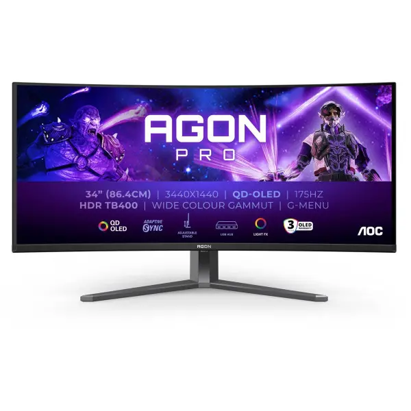 Monitor 34'' AOC AGON PRO AG346UCD OLED 3440x1440175Hz0.03ms2xHDMIDPzvučnici