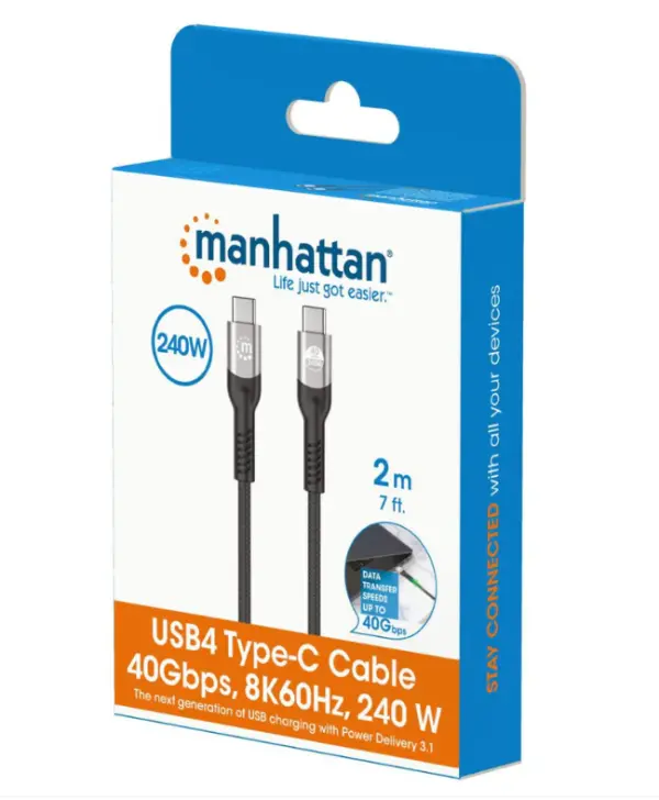 Kabl Manhattan 356381 USB-C MM 3.18K60HzThunderbolt 440GbpsPD2m
