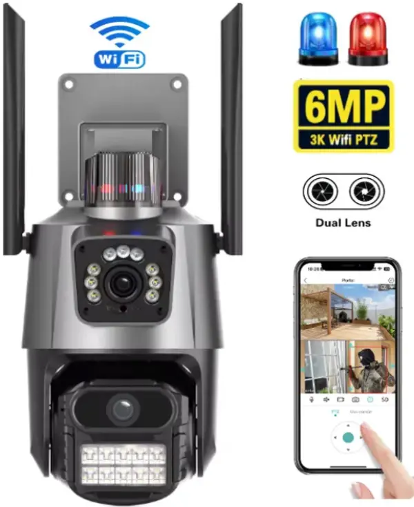 CAM-IP6MP-EP11-QQ GMB kamera 6 mpix microSD iCSee xmeye pro app Two-way voice PTZ ip66, 2.8mm+3.6mm