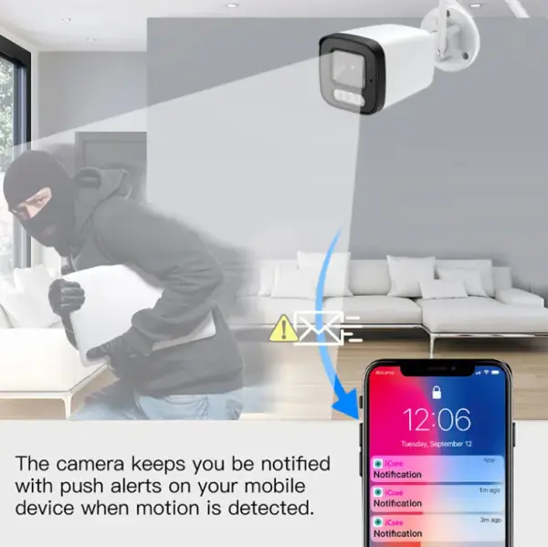 CAM-IP5MP-B6 GMB kamera 5MP, H.265 WiFi Camera, Metal, ICSEE App, 2pcs IR LED+2pcs White LED, 2.8mm