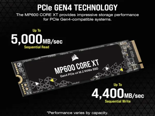 SSD CORSAIR MP600 CORE XT 1TBNVMe M.2Gen4 PCIe x4crna' ( 'F1000GBMP600CXTR2' )