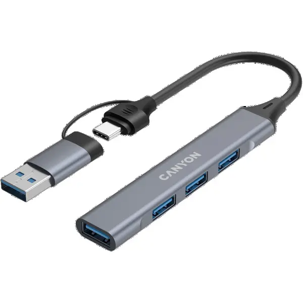 CANYON hub DS-02 4in1 USB-AC Grey ( CNS-TDS02G ) 