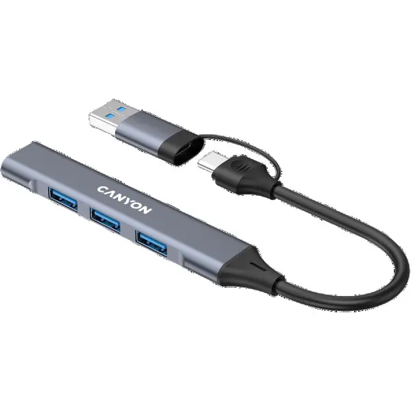 CANYON hub DS-02 4in1 USB-AC Grey ( CNS-TDS02G ) 