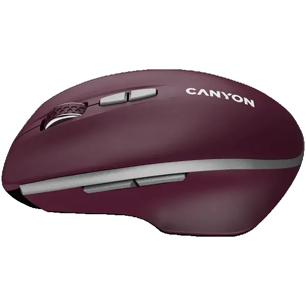 CANYON MW-21, 2.4 GHz Wireless mouse ,with 7 buttons, DPI 80012001600, Battery: AAA*2pcs,Burgundy Red,72*117*41mm, 0.075kg ( CNS-CMSW21BR )