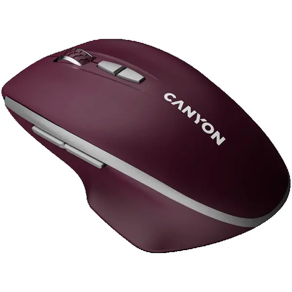 CANYON MW-21, 2.4 GHz Wireless mouse ,with 7 buttons, DPI 80012001600, Battery: AAA*2pcs,Burgundy Red,72*117*41mm, 0.075kg ( CNS-CMSW21BR )