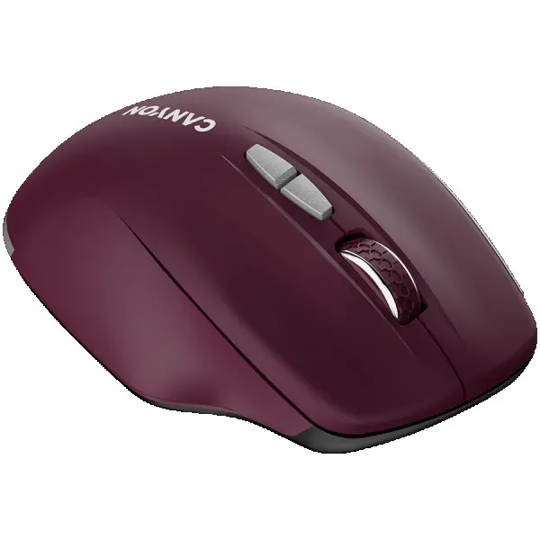CANYON MW-21, 2.4 GHz Wireless mouse ,with 7 buttons, DPI 80012001600, Battery: AAA*2pcs,Burgundy Red,72*117*41mm, 0.075kg ( CNS-CMSW21BR )