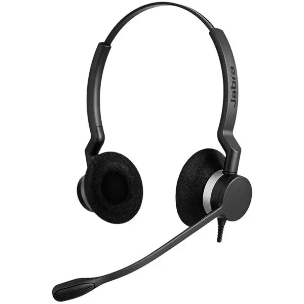 JABRA BIZ 2300 USB Duo, Type: 82 E-STD, Microphone boom: FreeSpin (headband), USB connector, with mute-button and volume control on the cor