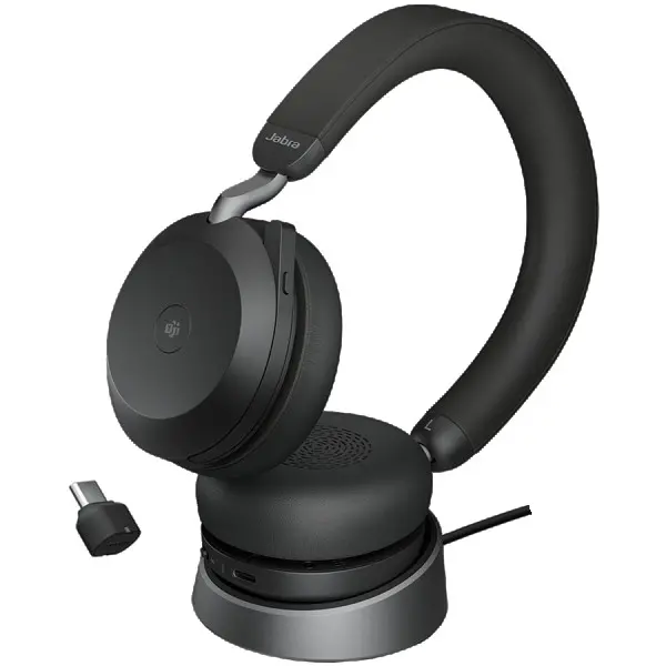 JABRA EVOLVE2 75, Link380c MS Stereo Stand Black, EVOLVE2 75 headset Black MS, Link 380 BT adapter USB-C MS, EVOLVE2 75 Deskstand USB-A,1.2