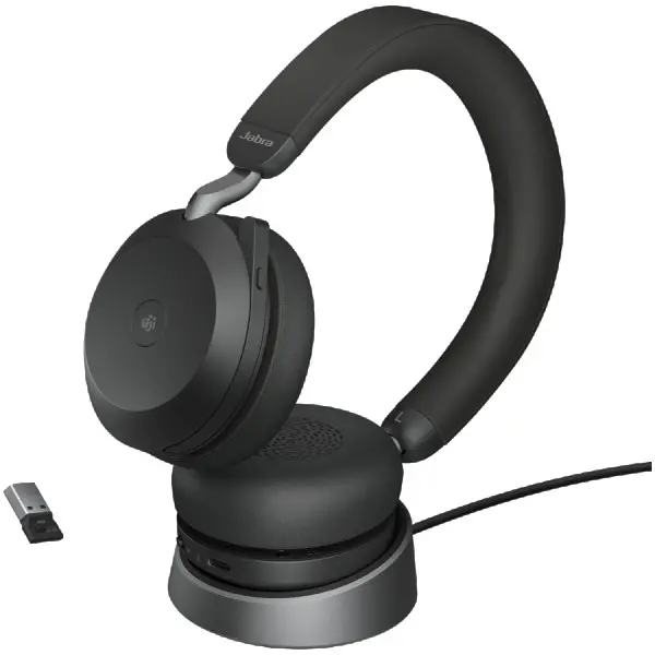 JABRA EVOLVE2 75, Link380a MS Stereo Stand Black, EVOLVE2 75 headset Black MS, Link 380 BT adapter USB-A MS, EVOLVE2 75 Deskstand USB-A,1.2