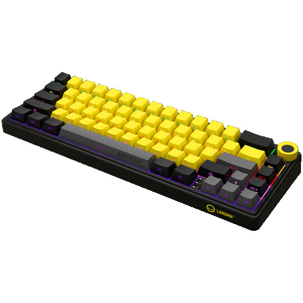 Wireless mechanical gaming keyboard Pro, 2.4 GHz, BT, RGB Backlight, 16 modes, 66 keys, 50M presses, linear Lorgar Toxic Purple switches, m