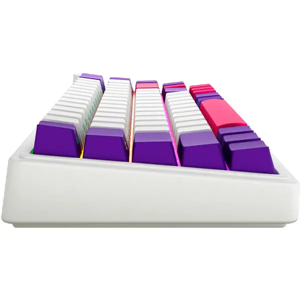 Wireless mechanical gaming keyboard Pro, 2.4 GHz, BT, RGB Backlight, 16 modes, 66 keys, 50M presses, linear Lorgar Toxic Purple switches, m (2)
